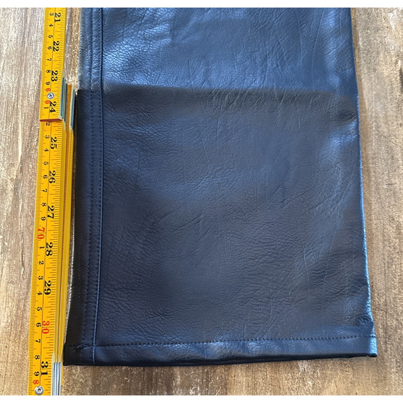 Sefr Sako Straight Leg Faux Leather Trousers Deep Blue Waist 32(34) - Picture 6 of 12